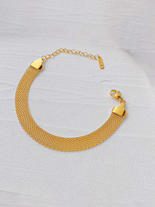 [E185] Mesh Bracelet Gold Titanium Steel Irregular Trend Necklace